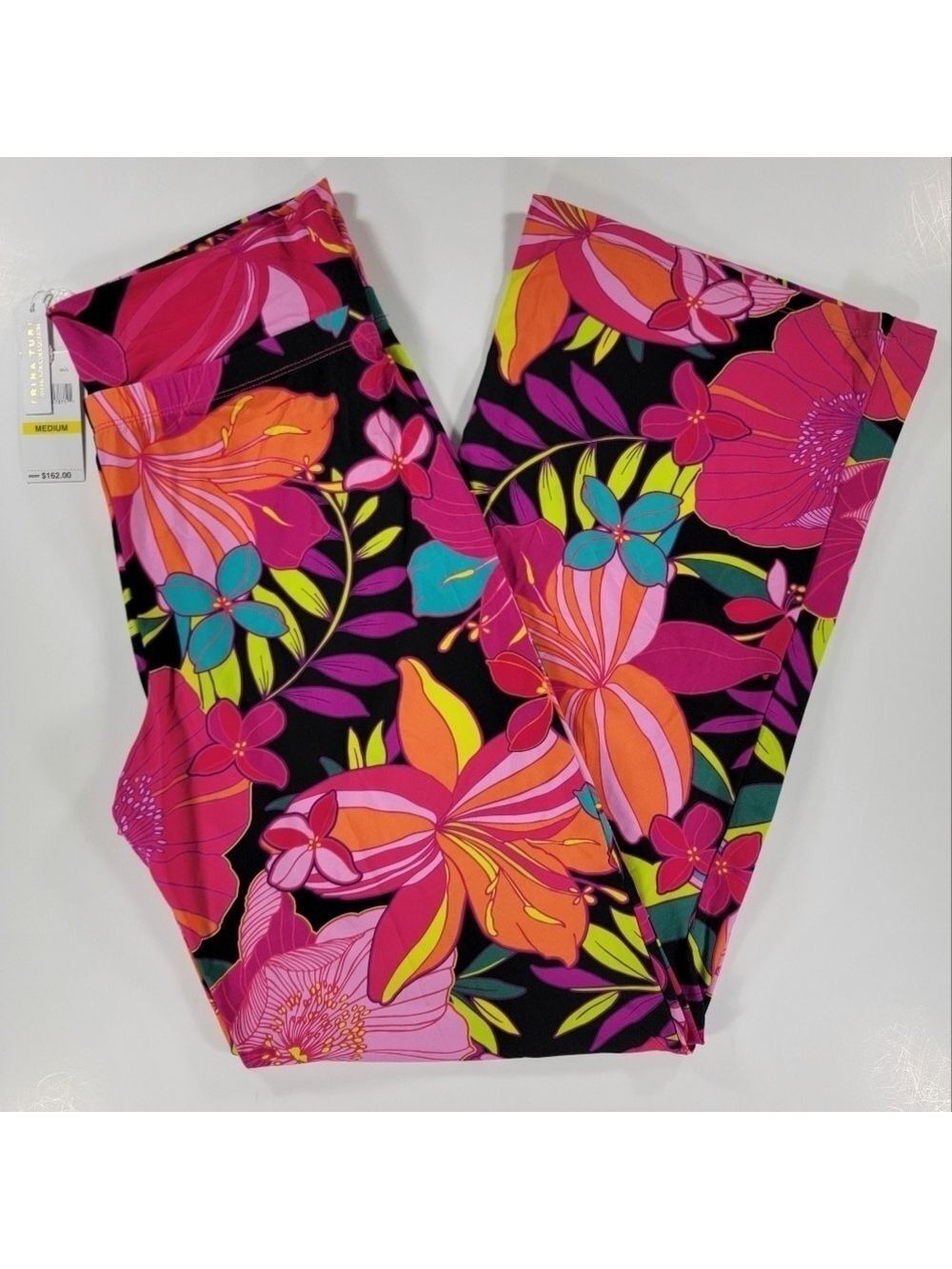 NWT TRINA TURK SOLAR FLORAL COVER UP SWIM PANTS COLORFUL BEACH RESORT NWT MEDIUM